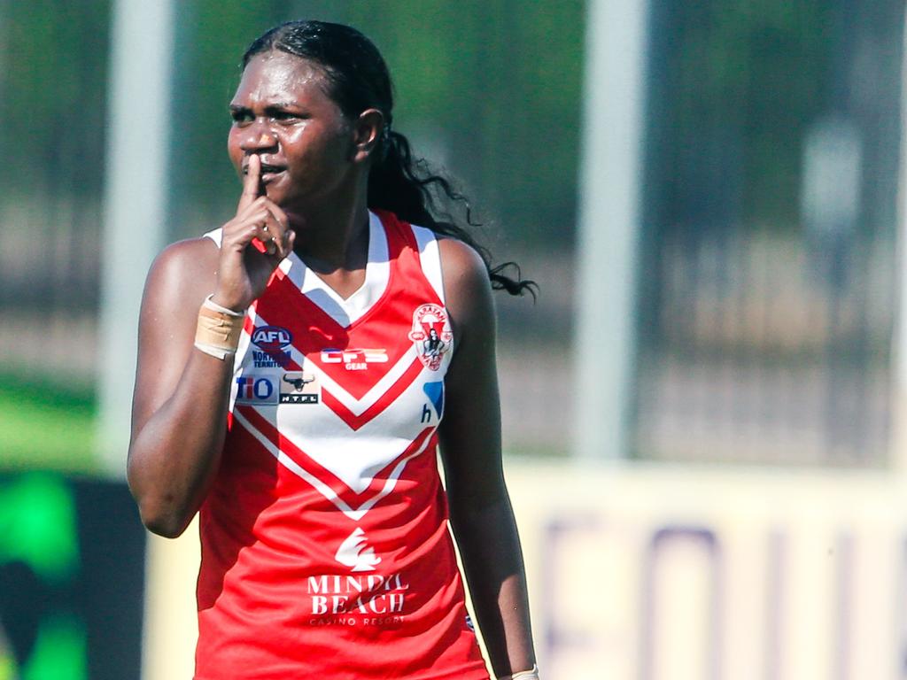 Jenna Singh of Waratah against the Buffettes at TIO Stadium in Round 2 of Women’s Premier League. Picture Glenn Campbell.