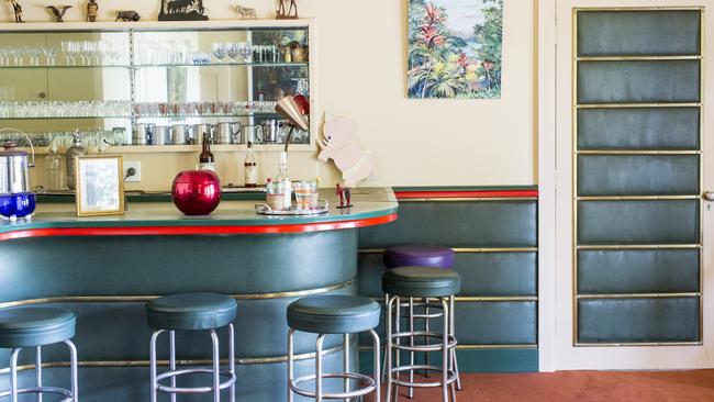 Art deco bar at Mooramong Homestead, Victoria. Picture: National Trust/Jess Hood