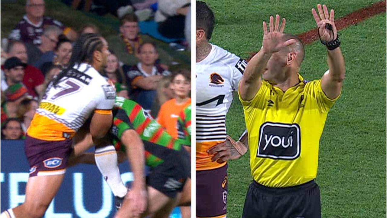 Martin Taupau was sin-binned for leading with his knee.