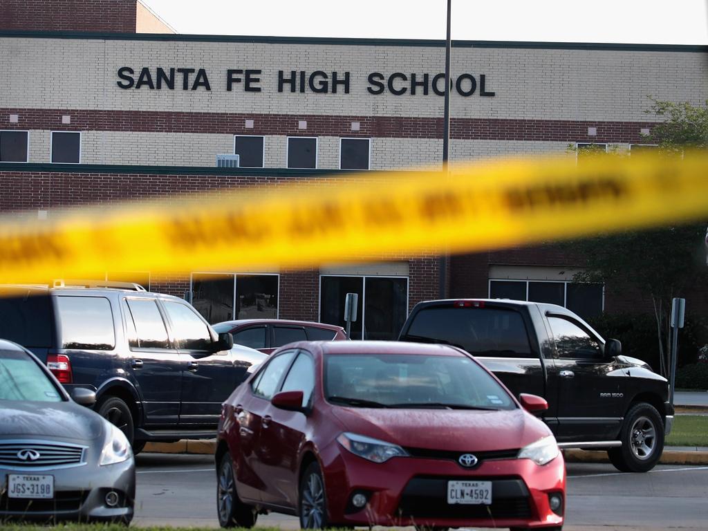 The Santa Fe High School where 17-year-old student Dimitrios Pagourtzis entered the school with a shotgun and a pistol and opened fire, killing 10 people. Scott Olson/Getty Images/AFP