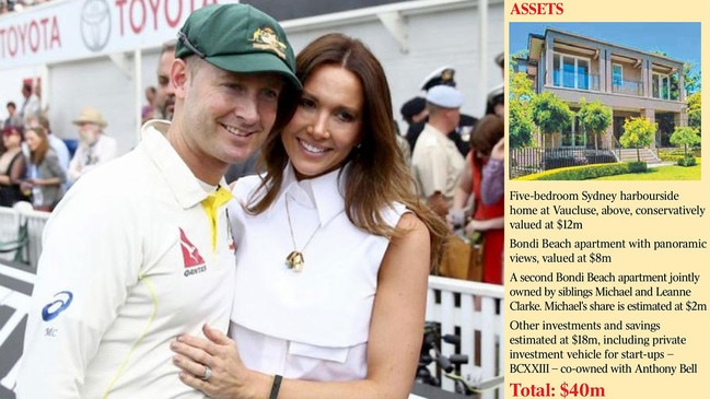  Michael and Kyly Clarke embrace after his last test match in 2015. Picture: Getty