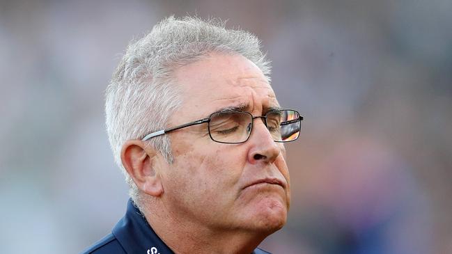 Chris Fagan, Senior Coach of the Lions during the 2023 AFL Round 01 match between the Port Adelaide Power and the Brisbane Lions at Adelaide Oval on March 18, 2023 in Adelaide, Australia. (Photo by Sarah Reed/AFL Photos via Getty Images)