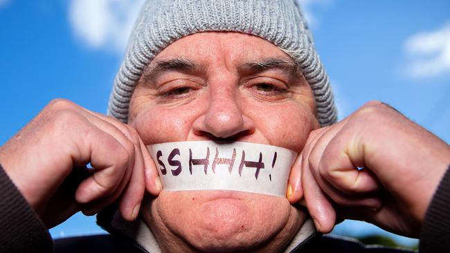 Collingwood cheersquad member Joffa Corfe is planning to boycott games until the AFL apologises for its treatment of footy fans. Picture: Mark Stewart