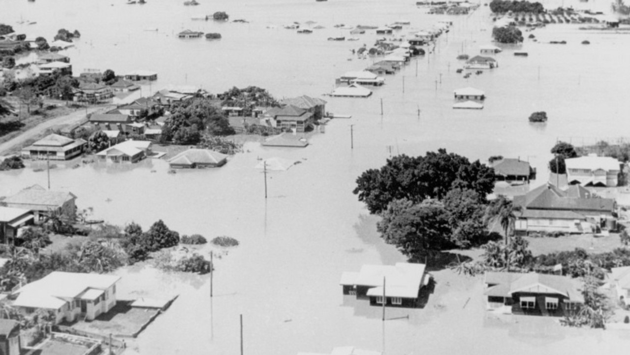 Ann Street, Maryborough During the 1955 flood. Floodwaters turn Ann Street into a river during one of the region’s worst natural disasters. Source: Maryborough Wide Bay &amp; Burnett Historical Society