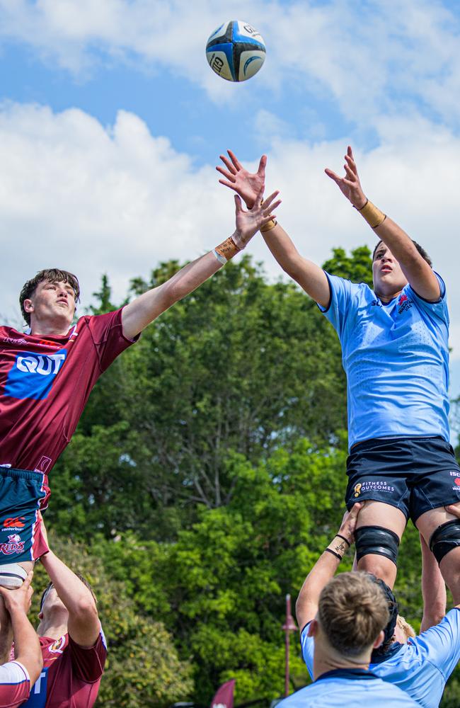 Action from the Queensland Reds and New South Wales Waratahs Under-15s bout at Ballymore on Sunday. Picture credit: QRU Media.