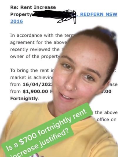 Chantelle Schmidt's rent went up by $700 a fortnight and asked TikTok if the property was worth the price hike. Picture: TikTok/@chantellecschmidt