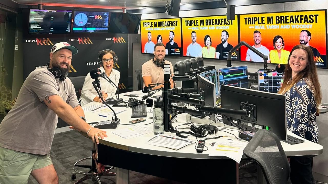 Beau, Tarsh and Woodsy in their Triple M studio.