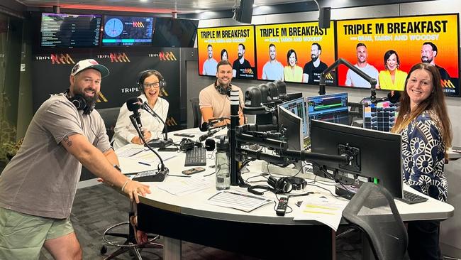 Beau, Tarsh and Woodsy in their Triple M studio.