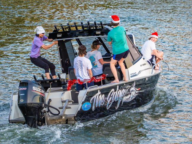 The Santa Boat. The photo was taken in the marina at Patterson Lakes. A number of boats were taking advantage of the pleasant evening conditions while also viewing the Christmas lights on the homes along the river and marina. Picture: Janet Mansfield, Patterson Lakes.
