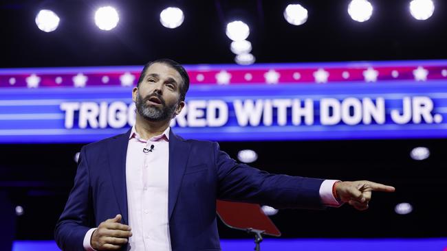 Donald Trump Jr. speaks during the annual Conservative Political Action Conference (CPAC) at the Gaylord National Resort Hotel And Convention Center on March 03, 2023. Picture: Anna Moneymaker/Getty Images