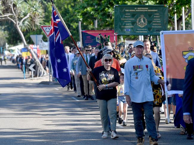 Anzac Day 2025. Strand parade in Townsville. Picture: Evan Morgan