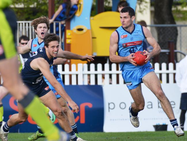 SANFL, Sturt v South Adelaide at Peter Motley Oval, Saturday, August 19, 2017. Sturt's Matthew Crocker. (AAP Image/Brenton Edwards)