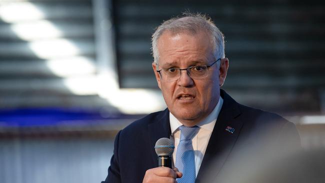 Prime Minister Scott Morrison took a break from the campaign trail to dine with his family on Sunday night. Picture: Jason Edwards