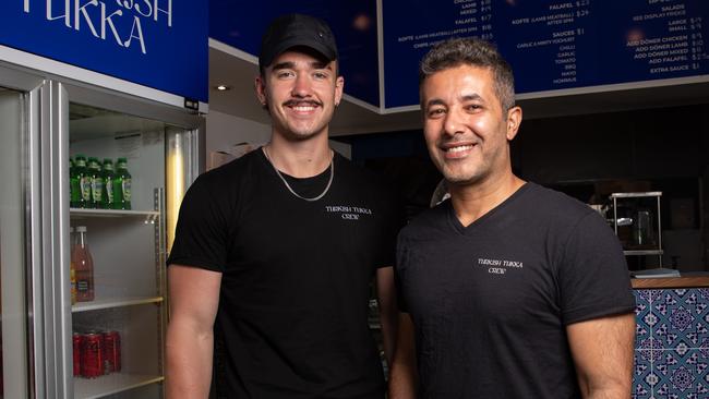 Co owners of Turkish Tukka in Sandy Bay, Noah Chugg and Yusuf Karazor. Picture: Linda Higginson