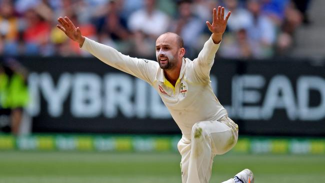 Nathan Lyon appeals on day three of the Boxing Day Test.