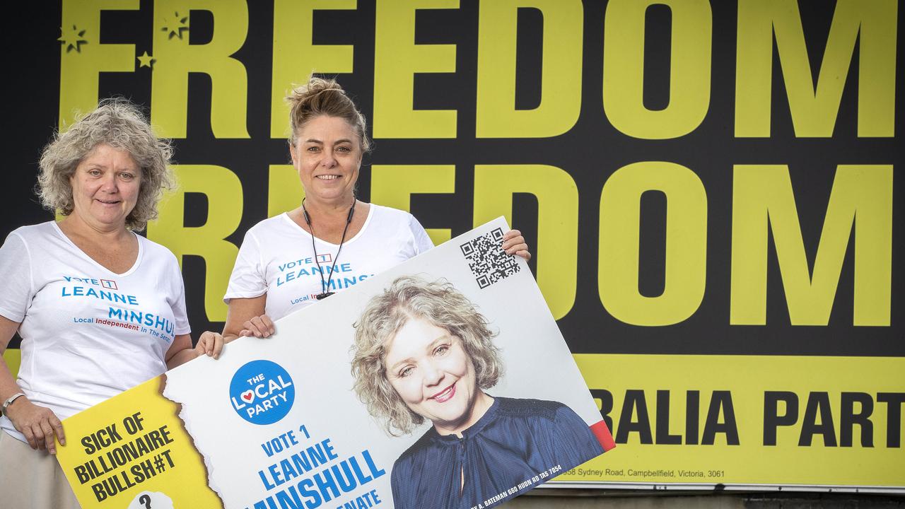 Local Party Independent Senate candidate Leanne Minshull and Local Party Independant candidate for Franklin Anna Bateman at Lutana. Picture: Chris Kidd