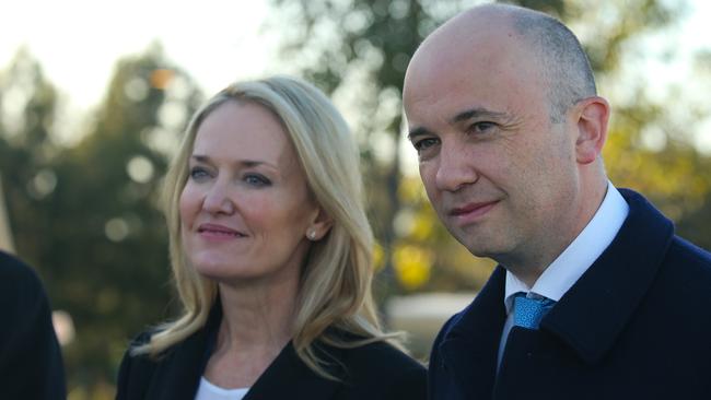 Minister for Metropolitan Roads Natalie Ward and Treasurer Matt Kean during a press conference in Sydney. Picture NCA Newswire/ Gaye Gerard