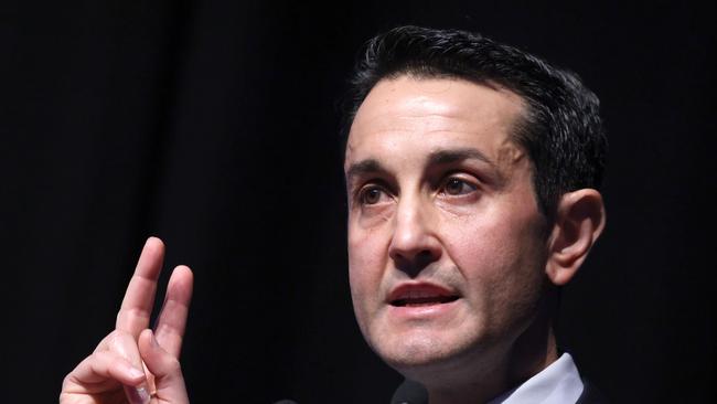 LNP leader David Crisafulli speaks at the party’s state convention in Brisbane earlier this year. Picture: Steve Pohlner