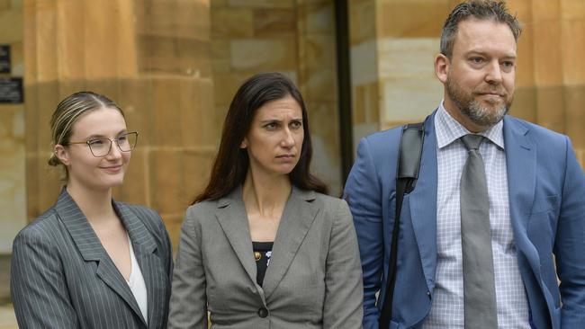 Kendehl Heinze and her legal team outside of Adelaide Magistrates court. Picture: RoyVPhotography