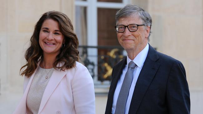 Bill and Melinda Gates at the Elysee Palace, Paris, in 2017. Picture: Getty Images