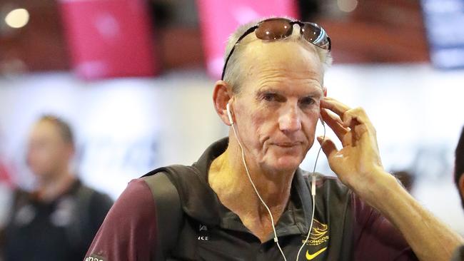 Brisbane Broncos coach Wayne Bennett at Townsville Airport on his way to Brisbane on Saturday morning. Picture: Darren England.