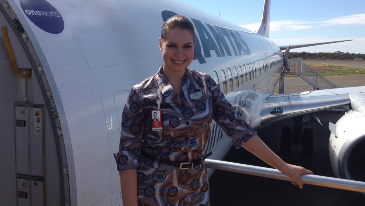 Sarah while she was the flight attendant. Picture: Supplied