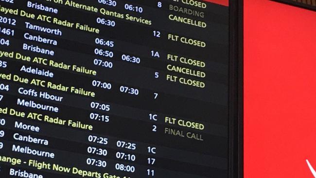 Waiting game.... Delayed departures at Sydney Airport today. Picture: Twitter/Lexy Hamilton-Smith