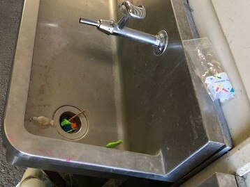 A water trough at Glendal Primary School, just after it had been cleaned.