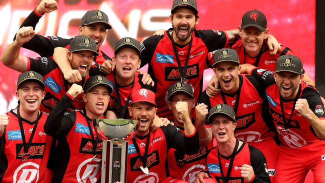 the Renegades celebrate their BBL title in 2019. Picture: AAP