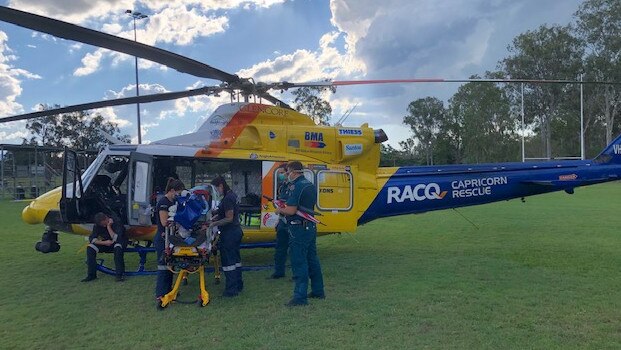 The RACQ Capricorn Rescue Helicopter was tasked to Miriam Vale rugby league grounds to airlift a man to hospital.