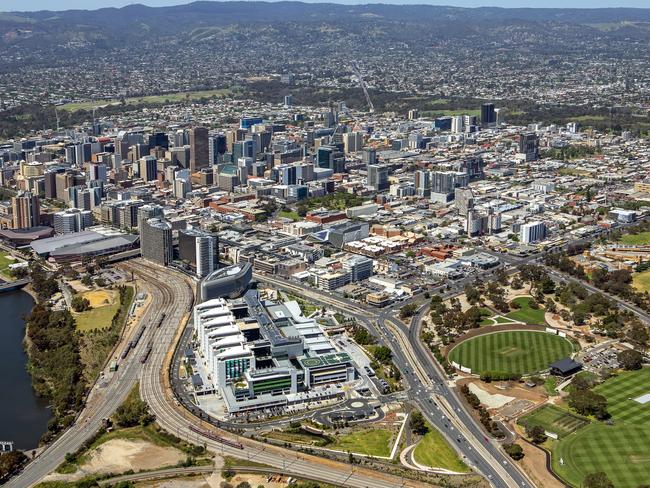 Aerial view of Adelaide CBD skyline. Supplied by Colliers International