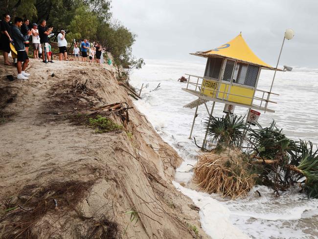 A lifeguard tower on Main Beach at the Gold Coast. Picture: Glenn Hampson