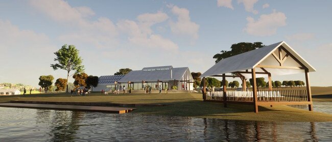 The proposed build features a freestanding pavilion on the water’s edge for ceremonies and small gatherings. Picture: Tait Morton Johnston Pty Ltd Planning Report 2022