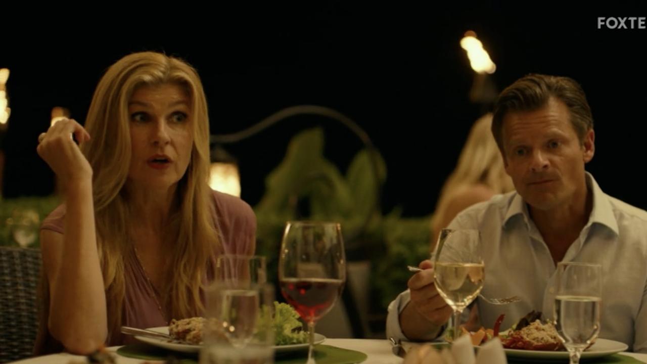 Connie Britton and Steve Zahn play married couple Nicole and Mark Mossbacher. Picture: Foxtel