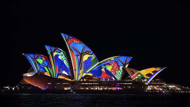 Australia's iconic Opera House is lit up on the opening night of Vivid Sydney 2016. Pucture: AFP