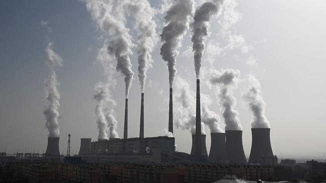 The coal-powered Datang International Zhangjiakou power station in Zhangjiakou, China. China’s coal-fired power rose by 9 per cent. Picture: AFP