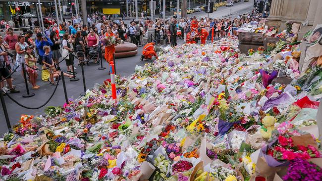 The Bourke St attack saw an outpouring of shock and grief across Melbourne. Picture: Getty