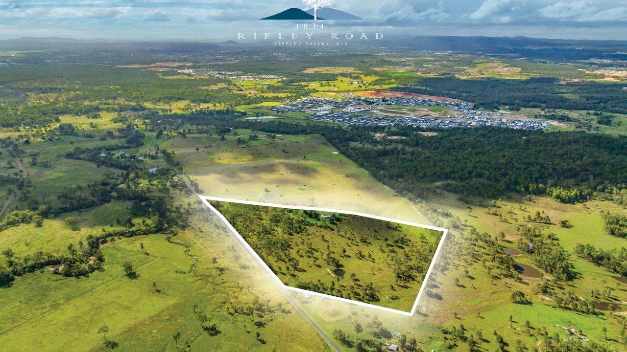 The 17ha land parcel listed at 1034 Ripley Road. PICTURE: Supplied