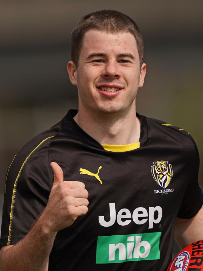 Jack Higgins gives the thumbs up on his recovery.