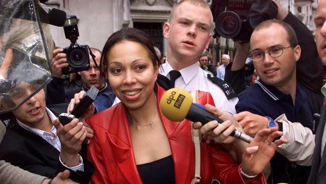 Model Angela Ermakowa leaves the High Court in London after winning a generous financial settlement from Becker.