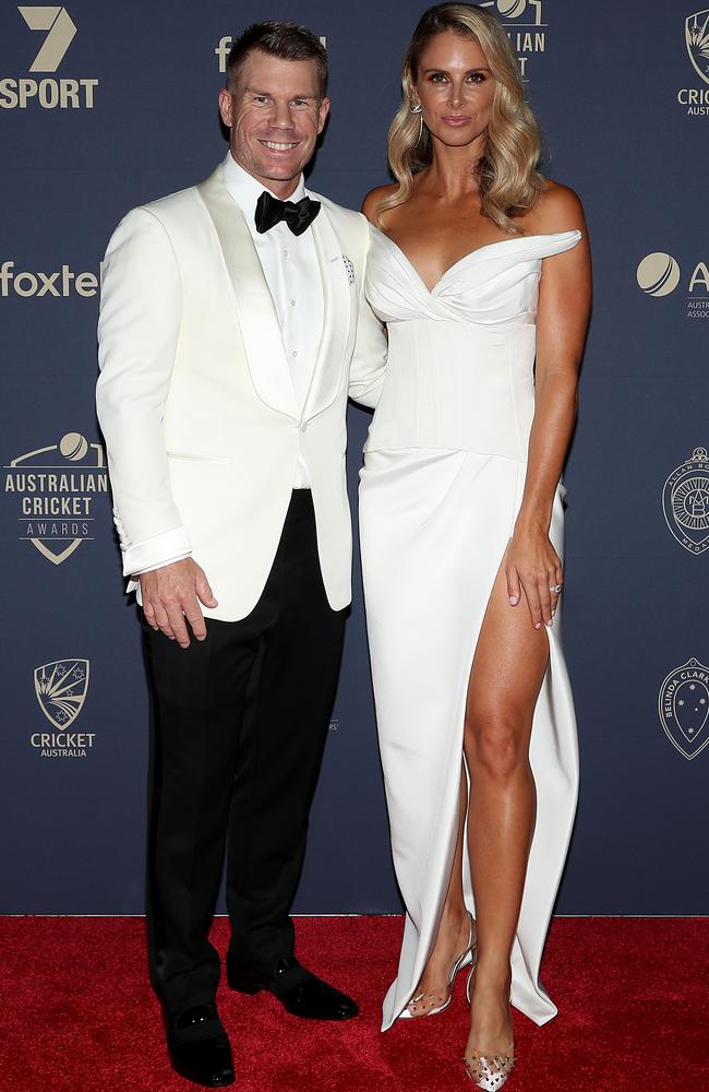 David and Candice Warner. Picture: Getty Images