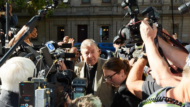 George Pell arriving at court for his trial in Melbourne in 2019.