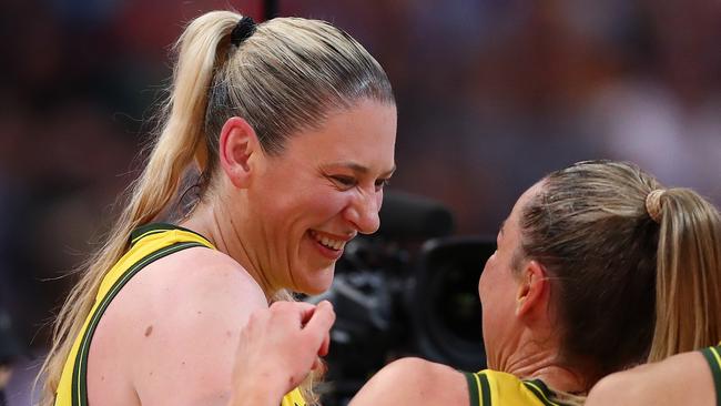 Lauren Jackson is all smiles after finishing her career with a win.