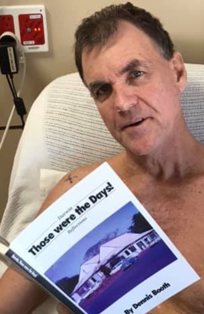 Richard Crookes in the Darwin Private Hospital after suffering a stroke. Picture: Supplied