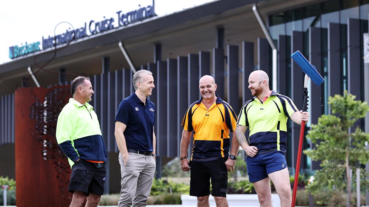 Workers at the Brisbane International Cruise Terminal are gearing up for the first passengers in more than two years when the Pacific Explorer visits next week. Picture: Tara Croser.