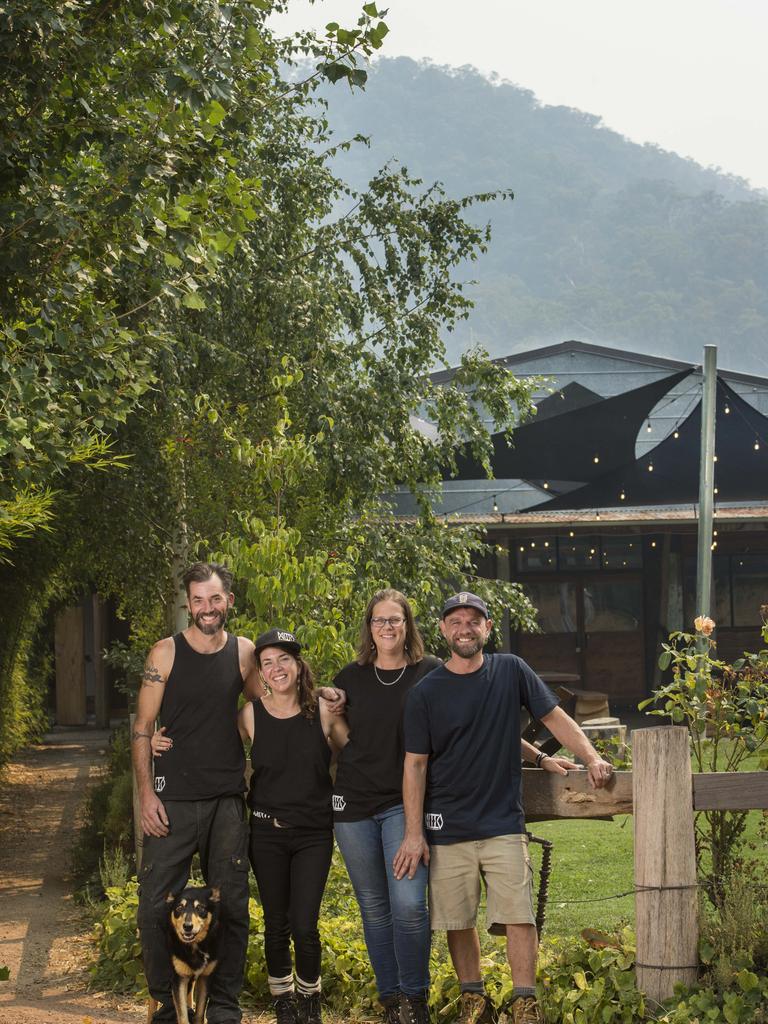 The two couples and their children launched the brewery in 2011 and planted their hops in 2012. Picture: Zoe Phillips