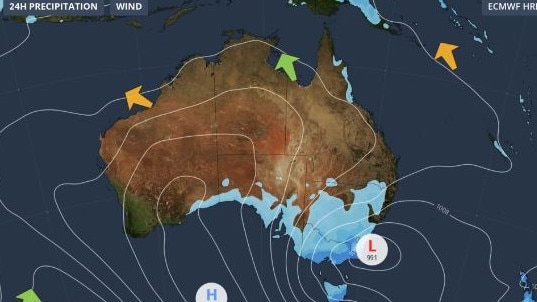 The broad pool of cold has the potential to funnel large amounts of moisture into eastern Australia. Picture: Weatherzone