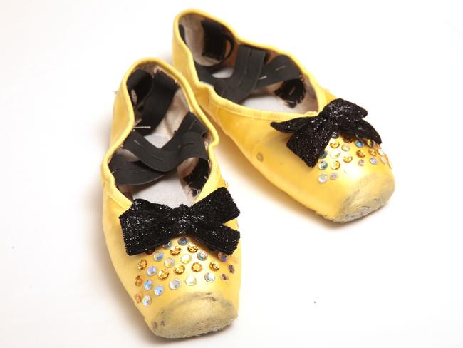 Ballet shoes: I go through lots of ballet shoes during the year for the Wiggles shows. The shoes are given to me by Bloch and I get to decorate them myself. When Darcey Bussell performed at the London Olympics, she had yellow pointe shoes. These pointe shoes were made for me with the same yellow colouring.