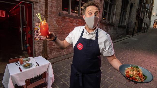 Lucy Liu executive chef Zac Cribbes ahead of the planned relief from severe lockdown restrictions and outside dining in the city. Picture: Jason Edwards