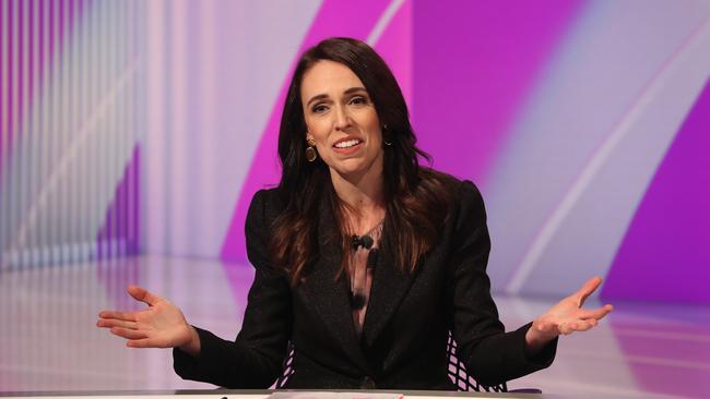 Suffer the little children: Saint Jacinda models her Jesus Christ pose. Picture: Getty Images